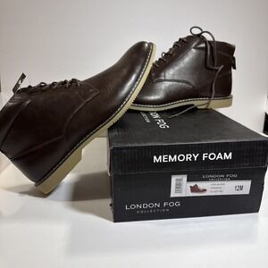 London Fog Men's‎ Brown Oxfords, MEMORY FOAM DRESS SHOES, SIZE: 12 MENS